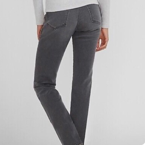 Express Gray Super High Rise Slim Leg Jeans with Beaded Detail- NWT- 6 - Picture 8 of 17